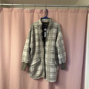 Steve Madden Gray Plaid Cocoon Pea Coat